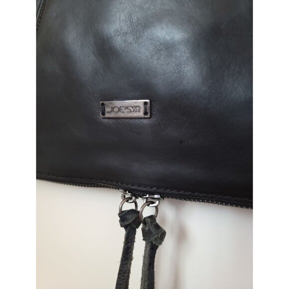 Joe's Jeans Skylar Black Leather Expandable Crossbody Bag Purse - Picture 4 of 9